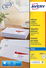 AVERY Etiquette d'adresse jet d'encre, 63,5 x 33,9 mm, blanc