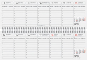 rido idé Tischkalender "semana", 2026, blau