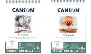 CANSON Zeichenpapier-Spiralblock "C" à grain, A3, 125 g/qm