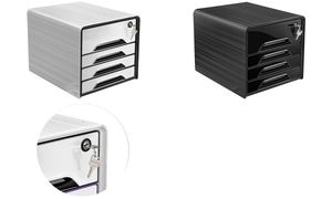 CEP Schubladenbox Smoove SECURE, 4 Schübe, weiß / schwarz