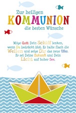 SUSY CARD Kommunionskarte "Schiffchen"