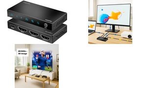 LogiLink 4K/60 Hz HDMI Splitter, Downscaler, EDID, 2-fach