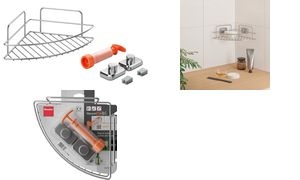 metaltex Eckregal Reflex LUXY & VacuumFix, silber