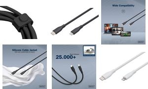 DIGITUS Silikon-Anschlusskabel, USB-C - Lightning, 1,0 m