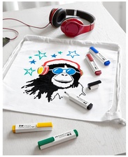 FABER-CASTELL Textilmarker, Standardfarben, 5er Blister