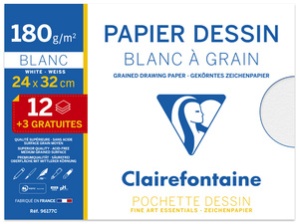 Clairefontaine Zeichenpapier "Blanc à Grain", Aktionspack