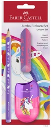FABER-CASTELL Schreibset Einhorn Jumbo, violett, 3-teilig