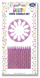 Clairefontaine Geburtstagskerzen, farbig/weiß gestreift