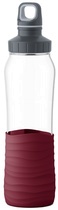 emsa Glas-Trinflasche Drink2Go, 0,7 Liter, weinrot