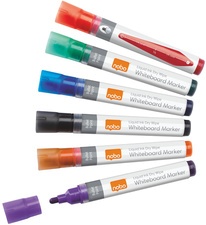 nobo Liquid Ink Whiteboard-Marker Rundspitze, 6er Set