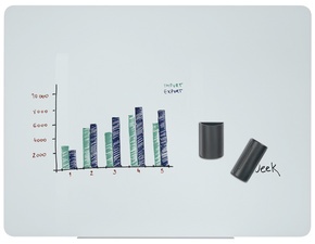 Bi-Office Glas-Magnettafel, 900 x 600 mm, weiß