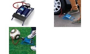 cartrend Fußluftpumpe Doppelzylinder, blau