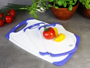 Linden Berg Schneidebrett-Set, 150 x 250 mm, weiß/orange