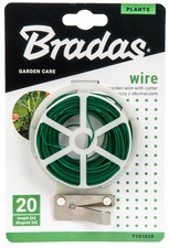 Bradas Bindedraht mit Drahtschneider, 30 m, grün
