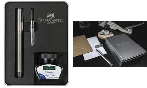 FABER-CASTELL Schreibgeräte-Set NEO Slim Edelstahl, matt