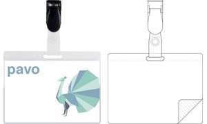 pavo Laminier-Namensschild, mit Clip, 54 x 90 mm
