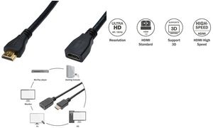 DIGITUS Verlängerungskabel High Speed, HDMI-A, 3,0 m