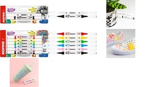 Kores Acrylmarker Duo, 2 Spitzen, schwarz / weiß