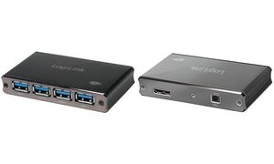 LogiLink USB 3.0 Hub mit Netzteil, 4 Port, Aluminiumgehäuse