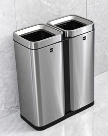 helit Abfalltrenner "the twin bin", 2 x 30 Liter, Edelstahl