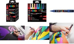 POSCA Pigmentmarker PC-5BR BRUSH, 16er Etui, farbig sortiert