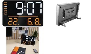 UNiLUX Multifunktionale digitale LED-Wanduhr NUMI, schwarz