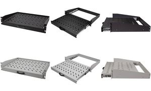 LogiLink 19" Fachboden mit Griff, 2 HE, ausziehbar,lichtgrau