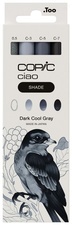 COPIC Marker ciao, 3+1 Set SHADE "Dark Cool Gray"