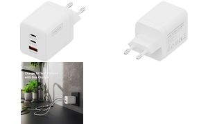 DIGITUS USB-Steckdosenadapter GaN Charger, 2x USB-C/1x USB-A