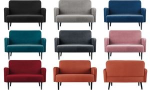 PAPERFLOW 2-Sitzer Sofa LISBOA, Samtbezug, anthrazit