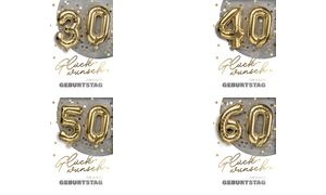 SUSY CARD Geburtstagskarte "Folienballons" - 60. Geburtstag