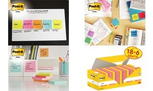 Post-it Haftnotizen notes, 76 x 76 mm, farbig, 18+6 gratis