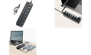 LogiLink USB 3.2 Hub, 7 Port, mit Ein-/Ausschalter, schwarz