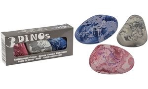 WEDO Kunststoff-Radierer Steine "DINOs", 3er Set