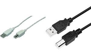 LogiLink USB 2.0 Kabel, USB-A - USB-B Stecker, 2,0 m, grau