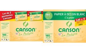 CANSON Zeichenpapier "C" à Grain, DIN A4, 2er Set