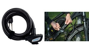 FISCHER Kabel-Fahrradschloss, Länge: 1.800 mm, schwarz