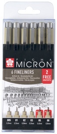 SAKURA Fineliner PIGMA MICRON, schwarz, 4+2 GRATIS