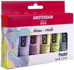 ROYAL TALENS Acrylfarbe AMSTERDAM Pastell, 6 x 20 ml