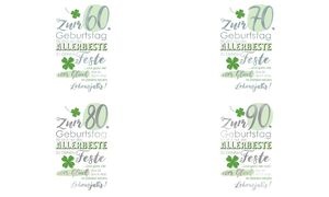 CACTUS Geburtstagskarte "Kleeblatt" - 60. Geburtstag