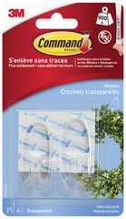 3M Command Haken, oval, Kunststoff, transparent, Größe: M
