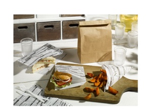 PAPSTAR Hamburger-Tüte "Newsprint", 160 x 180 mm
