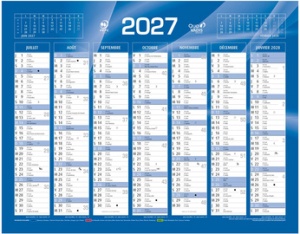 QUO VADIS Calendrier de banque bleu, 135 x 180 mm, 2027