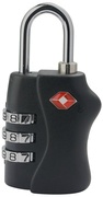 pavo TSA Zahlen-Gepäckschloss, aus Kunststoff/Stahl, schwarz