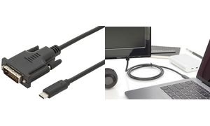 DIGITUS USB Type-C Adapterkabel, Type-C - DVI, 2,0 m