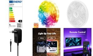 LogiLink Wi-Fi Smart RGB+W-LED-Band, selbstklebend, 5 m