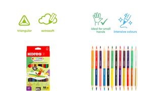 Kores Buntstifte Kolores JUMBO DUO, 12er Karton-Etui