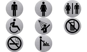 helit Piktogramm "the badge" WC Behinderte", rund, silber