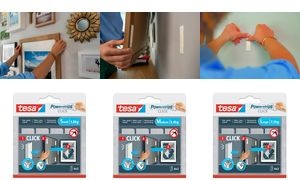 tesa Powerstrips CLICK Klettstreifen SMALL, weiß