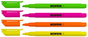 Kores Textmarker-Pen, Keilspitze: 0,5 - 3,5 mm, 4er Etui